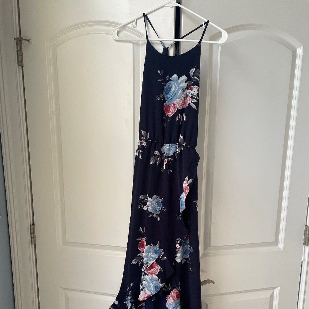 Soprano Blue Floral Maxi Dress - Wedding Guest Dress